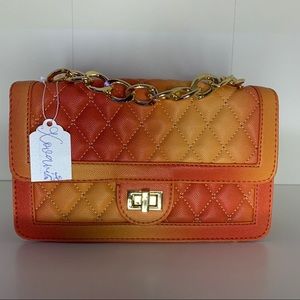 Orange Ombré Handbag w/ Crossbody Strap